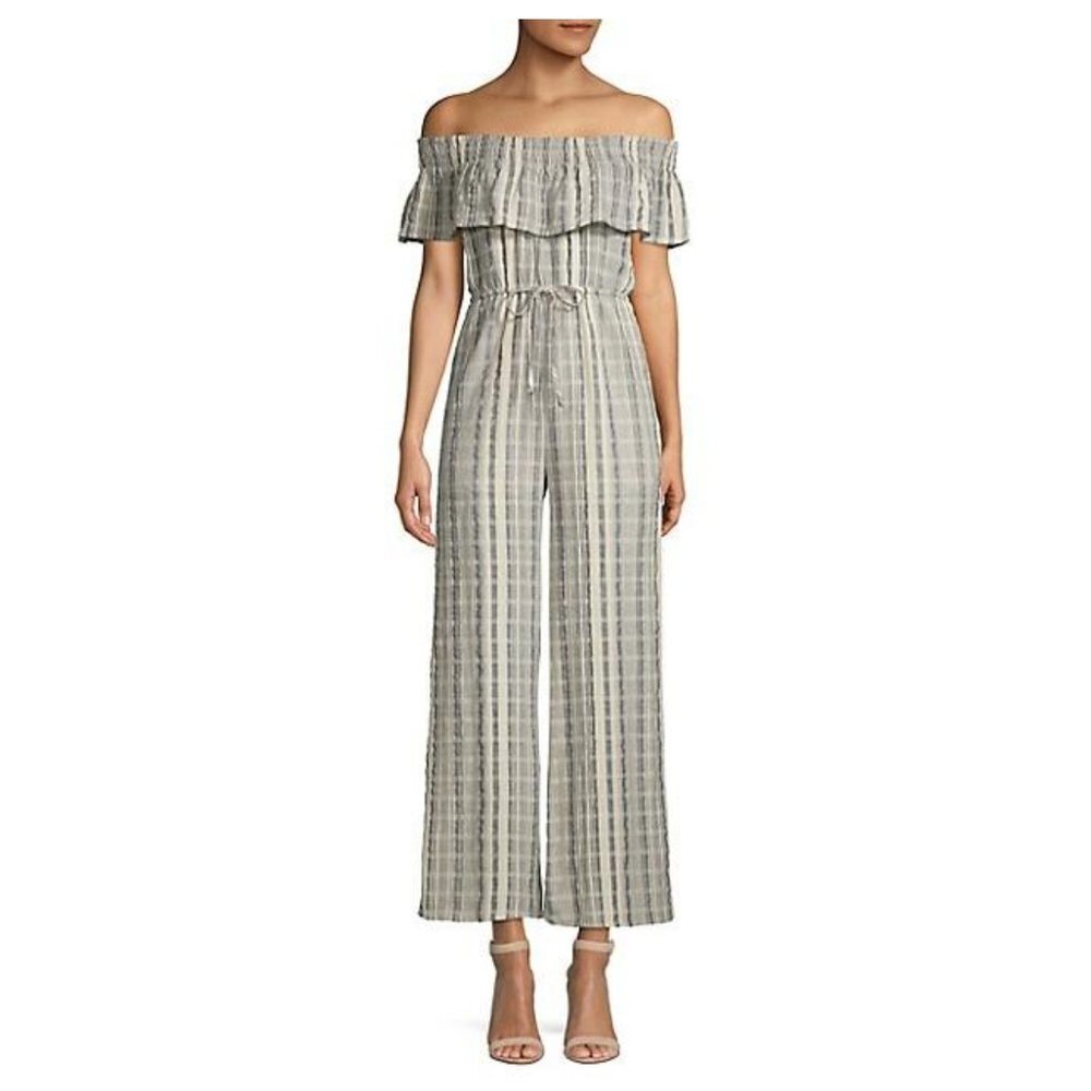 Design Lab Striped Cotton Off-the-Shoulder Jumper